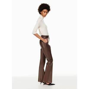 NWT BABATON ARITZIA Program Pants Coffee Bean Brown Sz 8 Faux Leather High Rise